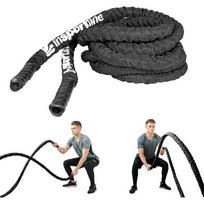 Jėgos-kovos virvė su nailonine apsauga inSPORTline Waverope 15m 50mm 21,8 kg