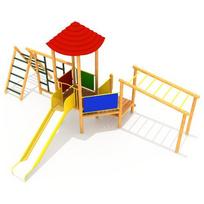 Medinė vaikų žaidimų aikštelė modelis 1-A
