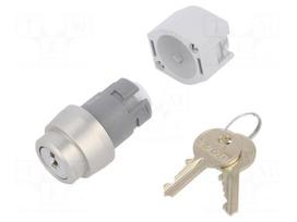 Switch: rotary with key | Stabl.pos: 2 | 22mm | silver | Illumin: none