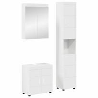 Vonios baldų rinkinys TULUM 3 pcs Aukštai blizganti balta