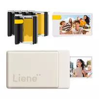 Nešiojamas foto spausdintuvas - Liene Pearl N200 Pro 2x3" Nešiojamas Nuotraukų Spausdintuvo Rinkinys Su 5 Rašalinėmis Kasetėmis Auksinė