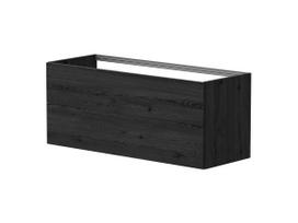 Vonios spintelė Kame Gama 120cm 2 stalčiai (paspaudus atidaryti), Po stalviršiu, Be kriauklės, Juodasis ąžuolas BUC/12-3DR/1-PO