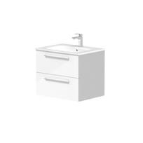 Vonios spintelė Kame Gama 60cm 2 stalčiai (push to open), be kriauklės, Baltas Matinis BU/6-3DR/D2-PO