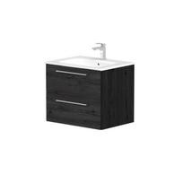 Vonios spintelė Kame Gama 60cm 2 stalčiai (paspaudus atidaryti), be kriauklės, Juodasis ąžuolas BU/6-3DR/1-PO