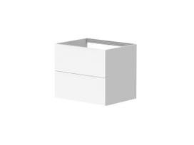 Vonios spintelė Kame Gama 60cm 2 stalčiai (push to open), Po stalviršiu, Be kriauklės, Baltas matinė BUC/6-3DR/D2-PO