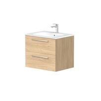 Vonios spintelė Kame Gama 60cm 2 stalčiai, be kriauklės, Šviesus ąžuolas BU/6-3DR/35