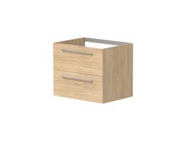 Vonios spintelė Kame Gama 60cm 2 stalčiai, Po stalviršiu, Be kriauklės, Šviesus ąžuolas BUC/6-3DR/35