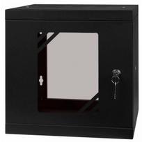 Stalflex Stovo Spintelė 10" 6U  300mm  Stiklinės Durys  Juoda RC10-6U-300GB
