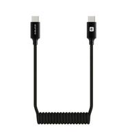 Kabelis Evelatus  AutoSpring Coiled Cable USB C to  USB C connector 1.2M Black