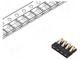 Connector: battery | male | PIN: 4 | SMT | gold-plated | 2mm | ways: 4