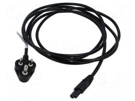 Cable | 2x0.75mm2 | IEC C7 female,IS 1293 (D) plug | PVC | 1.8m | 2.5A
