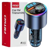 Automobilių ir motociklų prekės, elektronika, navigacija, CB radijas // Automobilio FM siųstuvai // Transmiter samochodowy fm 1×usb-a 1×usb-c 12v 24v amio-04655