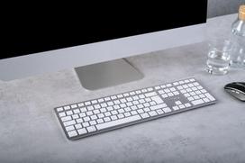 CHERRY KW 9100 SLIM FOR MAC keyboard Universal USB + Bluetooth QWERTZ German Silver