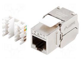 RJ45 module | Keystone | RJ45 socket | silver | on cable,push-in