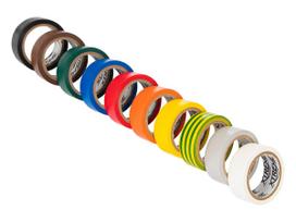 Instaliacinės izoliacinės ir sujungimo medžiagos // Izoliacinės juostos // 54-023# Taśma izolacyjna klejąca 0,13mm/19mm/5m - mix 10szt