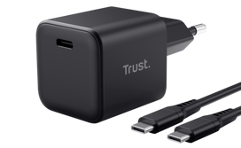 Charger Trust Maxo Ultra-small 65W GaN USB-C Black + 2m cable