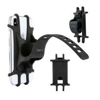 iLike IPH01BK Universal Velo Moto Quad Guminės juostelės laikiklis universalusis mobiliam telefonui su 7 colių ekrano juoda spalva