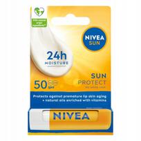 Priemonė įdegio priežiūrai lūpoms Nivea Sun Protect 24H Moisture SPF50, 6 g