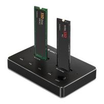 Qoltec 52274 M.2 SSD diskų prijungimo stotelė | NVMe | SATA | USB-C | DUAL 2 x 2 TB