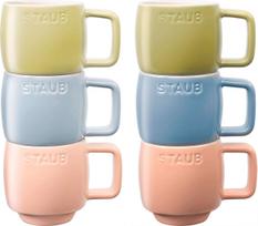 STAUB Set of 6 Ceramic Mugs – Multicolor, 100 ml