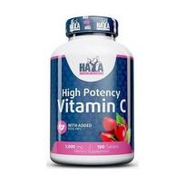 Haya Labs High Potency Vitamin C with Rose Hips 100 tab. (Vitaminas C su paprastuoju erškėčiu)