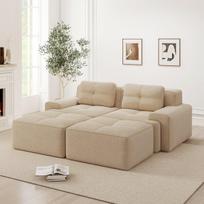 Modulinė sofa be kojų, U formos, 32D putos, 74 cm gylis, 1 vnt