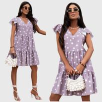 Lino ir viskozės suknelė moterims Linda, violetinė, S/M