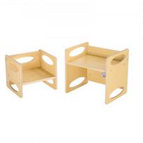 Montessori nujunkymo stalas ir kėdė, 38x30x36.2 cm, natūrali, mediena