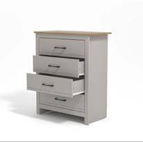 Moderni 4 Stalčių Komoda Galano Pilka/Medžio Spalvos 79X95X39,5 Cm