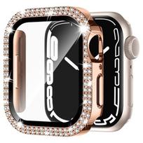 Apsauginis dėklas Apple Watch su cirkoniais,  Rose Golden