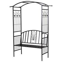 Sodo suoliukas su arka, metalinis, iki 200 kg, 154 x 60 x 205 cm, juodas