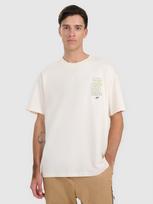 Vyriški T-shirt oversize marškinėliai su spauda - balti