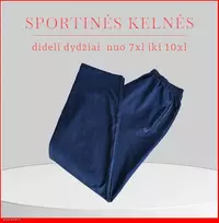 Blue 6-10xl klasikinės sportinės kelnės - Navy mėlynas - 9XL/8 - juosmuo - 51/70cm., klubai - 79cm.