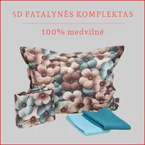 5D Patalynės komplektas - Antklodės užvalkalas 140x200 cm. + pagalvės užvalkalas 50x70 cm. be užtrauktuko (1 vnt.)