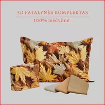 5D Patalynės komplektas - Antklodės užvalkalas 160x200 cm. + pagalvės užvalkalas 50x70 cm. (1 vnt.)