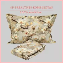 5D patalynės komplektas - Antklodės užvalkalas 160x200 cm. + pagalvės užvalkalas 50x70 cm. (1 vnt.)
