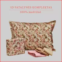 5D vaikiškas patalynės komplektas - Antklodės užvalkalas 140x200 cm. + pagalvės užvalkalas 50x70 cm. be užtrauktuko (1 vnt.)