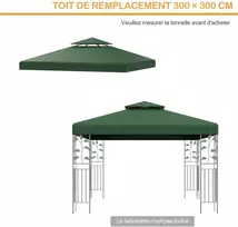 Paviljono stogo uždangalas 300 x 300 cm