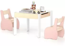Vaikų stalo ir kėdžių rinkinys rožinis 3 vnt.