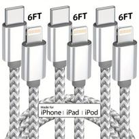 USB C į iPhone įkrovimo laidai, 3 Pakuotė 6ft