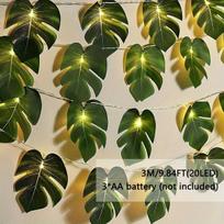 Monstera lapų LED girlianda, 3 m / 9,84 pėdos