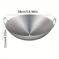 Nerūdijančio plieno wok keptuvė, 38,0 cm