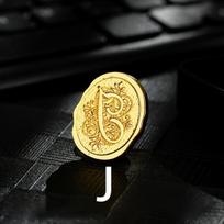 Metalinis raidžių antspaudas vaškui, J