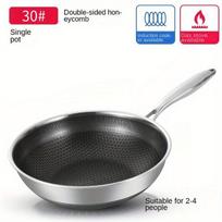 Dvipusė nerūdijančio plieno wok keptuvė,  30cm