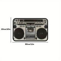 Retro Boombox Motyvas Durų Kilimėlis, Neslystantis Kilimas, 80 * 50 cm / 32 * 20 colių