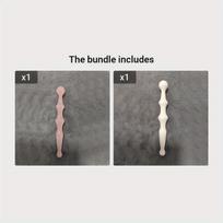 Dervos Gua Sha masažo lazdelė, Pink Crystal + Balta