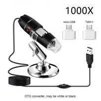 8 LED USB rankinis mikroskopas, 1000X