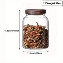Stiklinis maisto laikymo indas, 1200 ml / 40,58 uncijos laikymo indelis