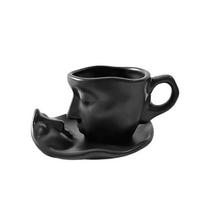 Keraminis espresso puodelis su metalu, Juoda
