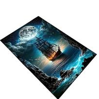 Milžiniškas piratų laivo kilimas jūros tematika, 160 * 230 cm (62 * 90 colių)
